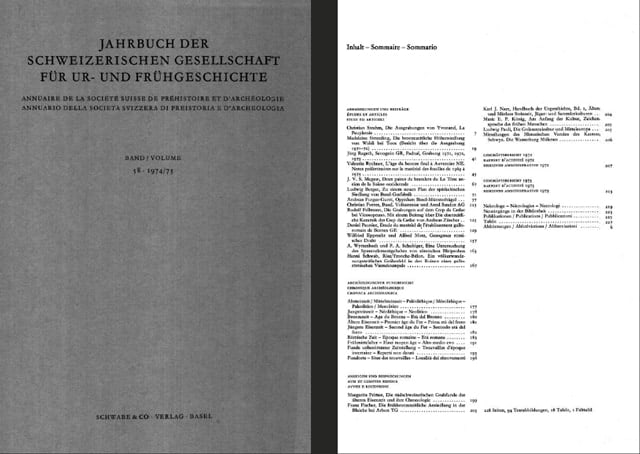 Jahrbuch der Schweizerischen Gesellschaft für Ur- und Frühgeschichte