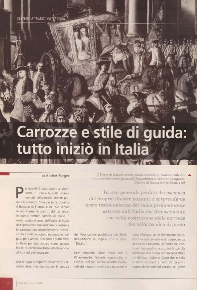 Andres Furger: Carrozze e stile di guida